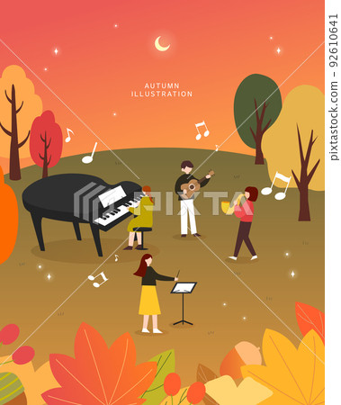 Cool autumn landscape illustration 05 Cool autumn landscape illustration 05 92610641