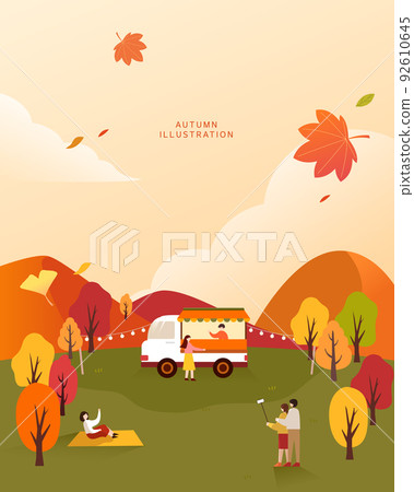 Cool autumn landscape illustration 09 92610645