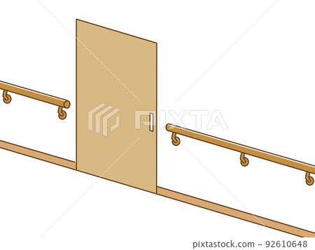 Illustration of a corridor with railings Illustration of a corridor with railings 92610648