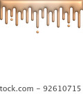 melted brass dripping on white background 92610715
