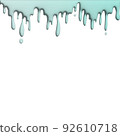 melted mint chocolate dripping on white background 92610718