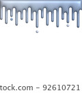 melted silver dripping on white background 92610721