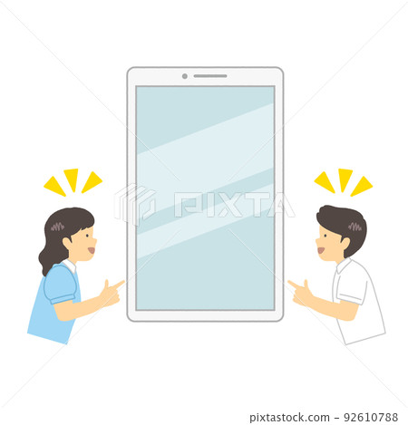 智能手機和男人和女人：靈感 92610788