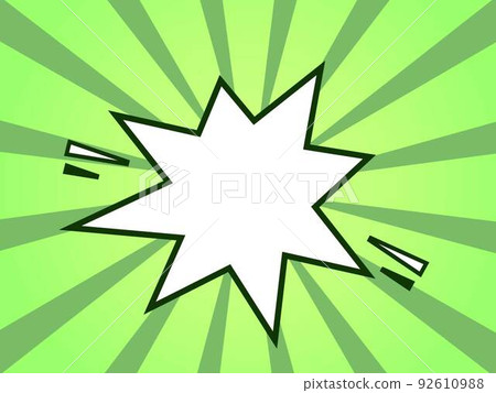 卡通鋸齒狀語音氣泡集中線背景驚訝流行評論綠色壁紙插圖 92610988