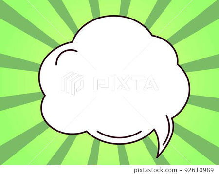 Cartoon circle balloon concentrated line background surprised pop comment green wallpaper illustration 92610989