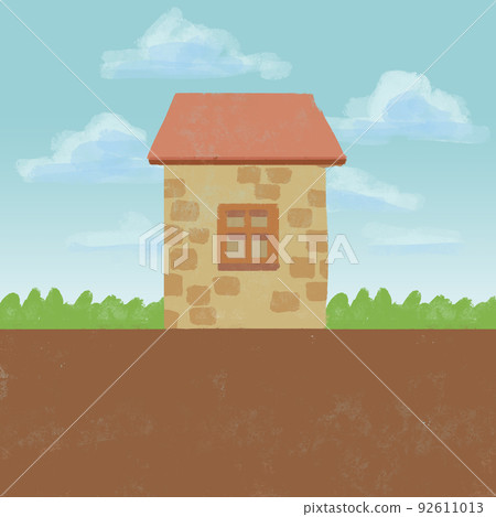 A small house with a red roof A small house with a red roof 92611013
