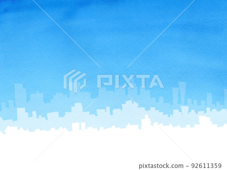 用水彩畫的城市景觀 用水彩畫的城市景觀 92611359