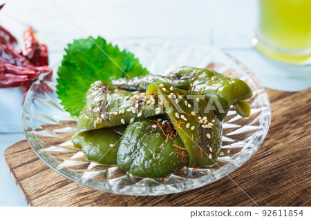 Grilled peppers in soy sauce Grilled peppers in soy sauce 92611854