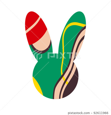 Silhouette of a rabbit head with an abstract pattern 92611966