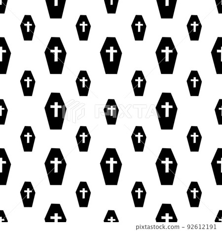 pattern with coffins and crosses on a rwhite d backdrop 92612191