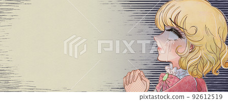 White eyes and garn peculiar to shojo manga expression ... Depressed lady banner 92612519
