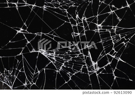old dirty glass with a lot of cracks 92613090