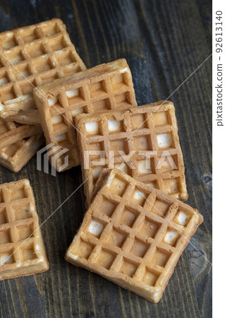 square sweet soft waffles on the table square sweet soft waffles on the table 92613140