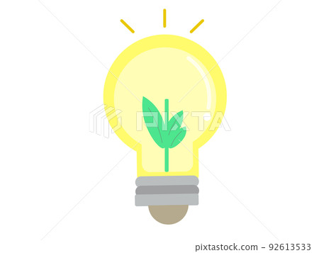 Eco light bulb nature icon illustration Eco light bulb nature icon illustration 92613533