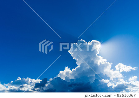 Summer cloud light beam image Summer cloud light beam image 92616367