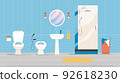 Clean bathroom interior with objects 92618230