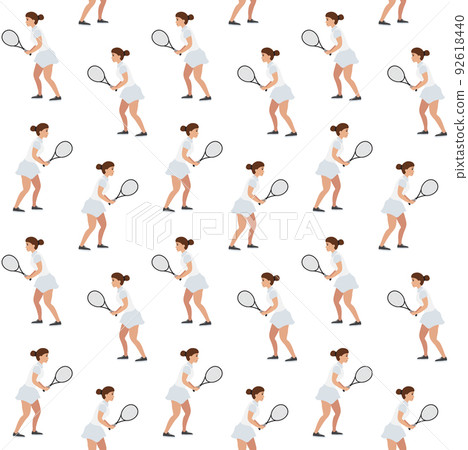 Vector seamless pattern of girl playing tennis Vector seamless pattern of girl playing tennis 92618440