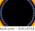 Fractal illustration. Black empty circle with ornament 92618558