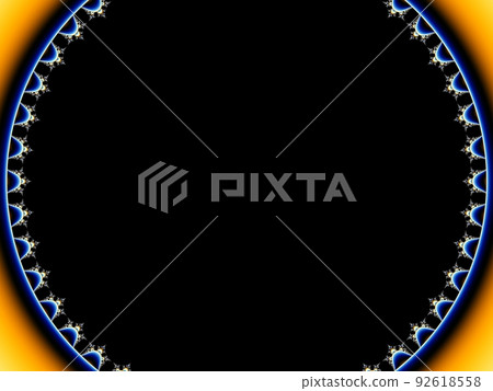 Fractal illustration. Black empty circle with ornament Fractal illustration. Black empty circle with ornament 92618558