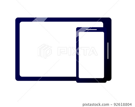 平板電腦和智能手機模板樣機背景透明插圖 92618804