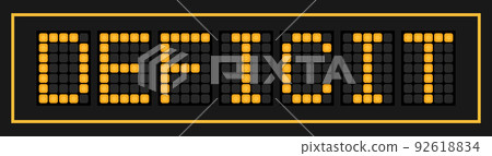 Orange color led in word deficit on black background Orange color led in word deficit on black background 92618834