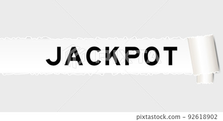Ripped gray paper background that have word jackpot under torn part Ripped gray paper background that have word jackpot under torn part 92618902
