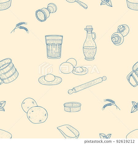 Italian Pasta Cooking. Seamless pattern 92619212