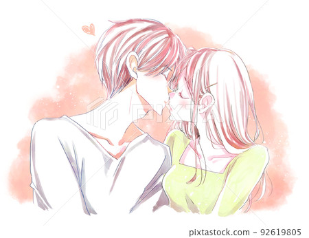 試圖接吻的男人和女人 92619805