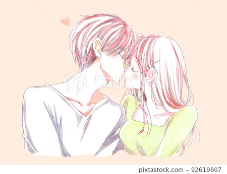 試圖接吻的男人和女人 92619807
