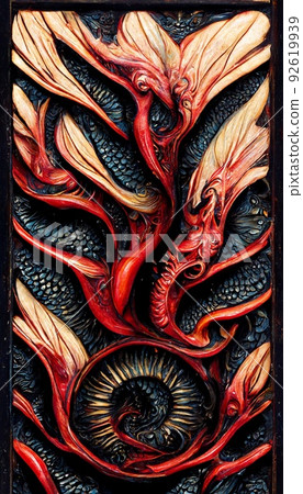 Painted abstract creepy surface. A frightening and scary gothic painting. Gothic dragon evoking fear. Perfect for phone wallpaper or for posters. Painted abstract creepy surface. A frightening and scary gothic painting. Gothic dragon evoking fear. Perfect for phone wallpaper or for posters. 92619939