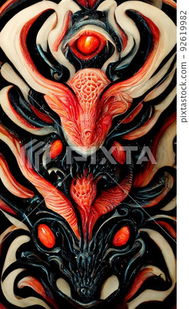 Painted abstract creepy surface. A frightening and scary gothic painting. Gothic dragon evoking fear. Perfect for phone wallpaper or for posters. Painted abstract creepy surface. A frightening and scary gothic painting. Gothic dragon evoking fear. Perfect for phone wallpaper or for posters. 92619982