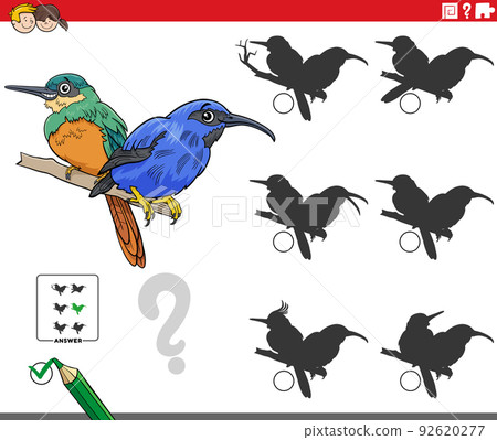shadows game with cartoon bird characters 92620277