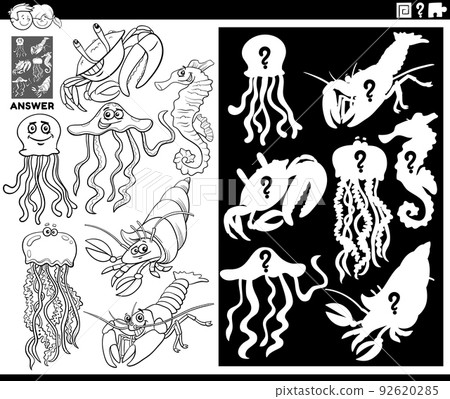 matching shapes game with cartoon octopus coloring page matching shapes game with cartoon octopus coloring page 92620285