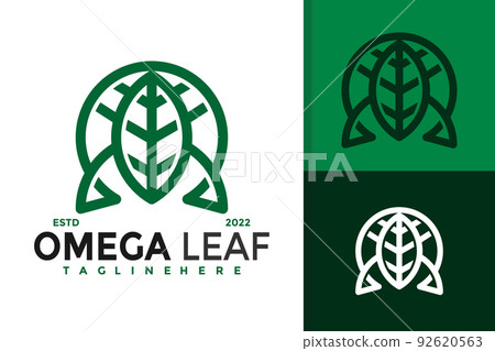 Omega Leaf Logo Design, brand identity logos vector, modern logo, Logo Designs Vector Illustration Template 92620563