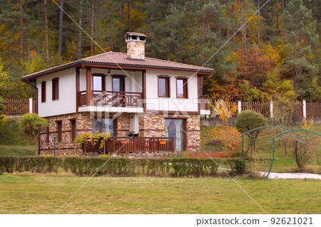 Autumn landscape with trees and houses, Bulgaria Autumn landscape with trees and houses, Bulgaria 92621021