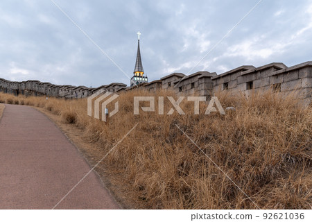 Seoul City Wall fortress protecting capital of South Korea Seoul City Wall fortress protecting capital of South Korea 92621036