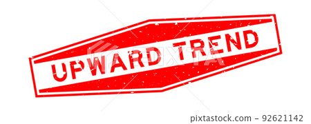 Grunge red upward trend word hexagon rubber seal stamp on white background Grunge red upward trend word hexagon rubber seal stamp on white background 92621142