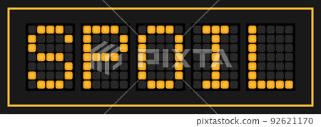 Orange color led banner in word spoil on black background 92621170