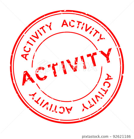 Grunge red activity word round rubber seal stamp on white background Grunge red activity word round rubber seal stamp on white background 92621186