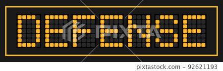 Orange color led in word defense on black background 92621193