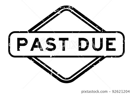 Grunge black past due word rubber seal stamp on... - Stock Illustration ...