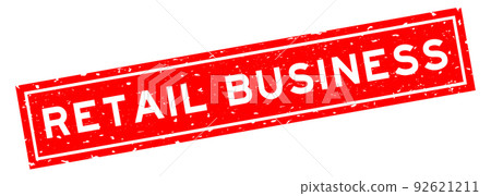 Grunge red retail business word square rubber seal stamp on white background 92621211