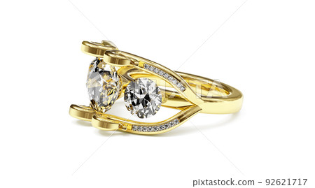 Diamond ring isolated on white background. 3d render Diamond ring isolated on white background. 3d render 92621717