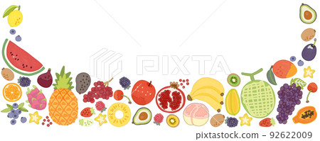 Various fruit frames banners watercolors 92622009
