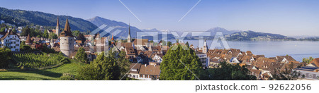 Beautiful panoramic of Zug Switzerland Beautiful panoramic of Zug Switzerland 92622056