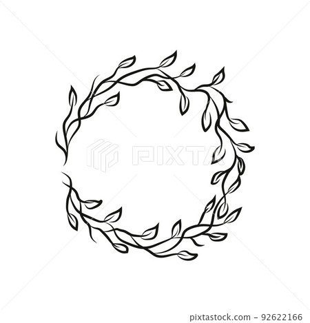 Elegant rustic frame for summer design. Vector hand drawn illustration. 92622166