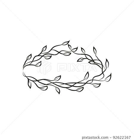 Elegant rustic frame for summer design. Vector hand drawn illustration. 92622167
