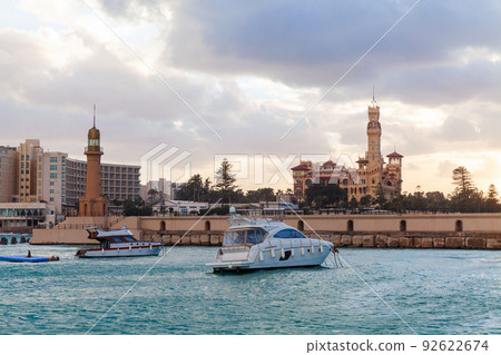 Montazah beach view, Montazah palace and lighthouse 92622674