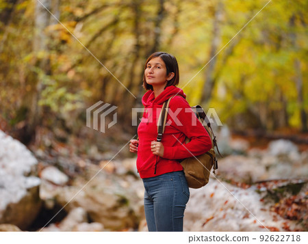 Travel and road trip concept at autumn. 92622718