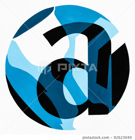 abstract round blue composition with letter a abstract round blue composition with letter a 92623040